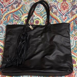 Chico's Black Tote with Tassel Accent